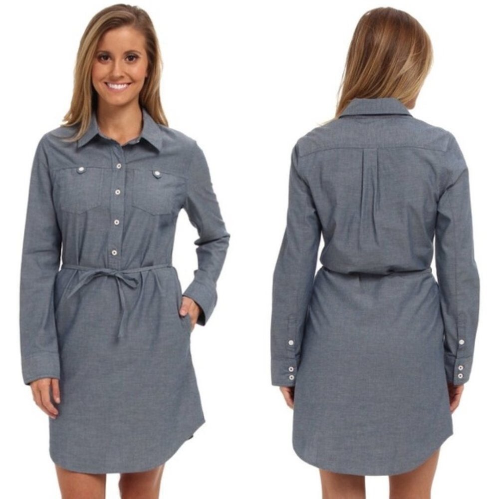 Patagonia Chambray Shirt Dress Long Sleeve Sz 10 - Picture 1 of 6